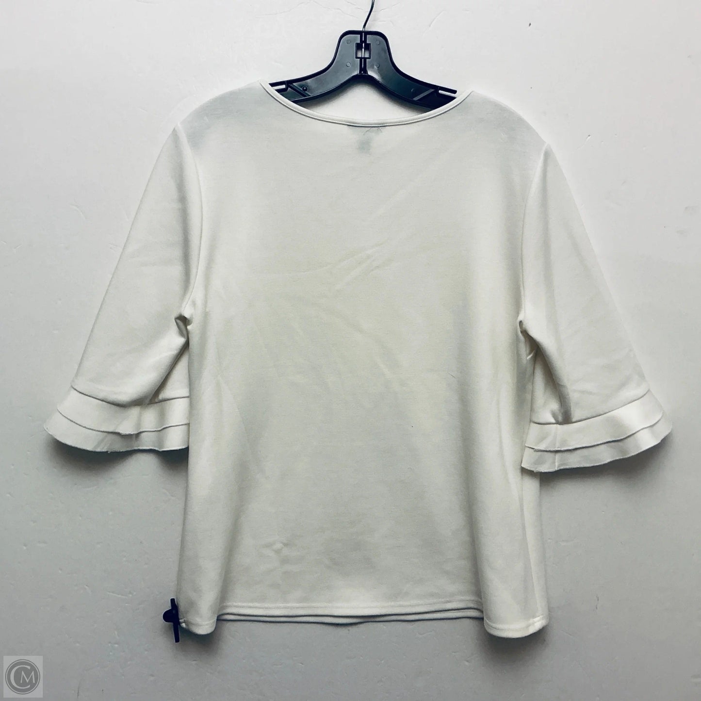 Top Long Sleeve By Versona In White, Size: M