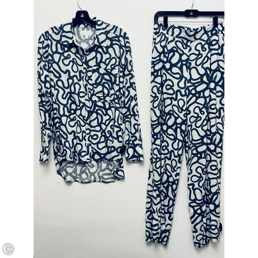 Pants Set 2pc By Clothes Mentor In Blue & White, Size: S