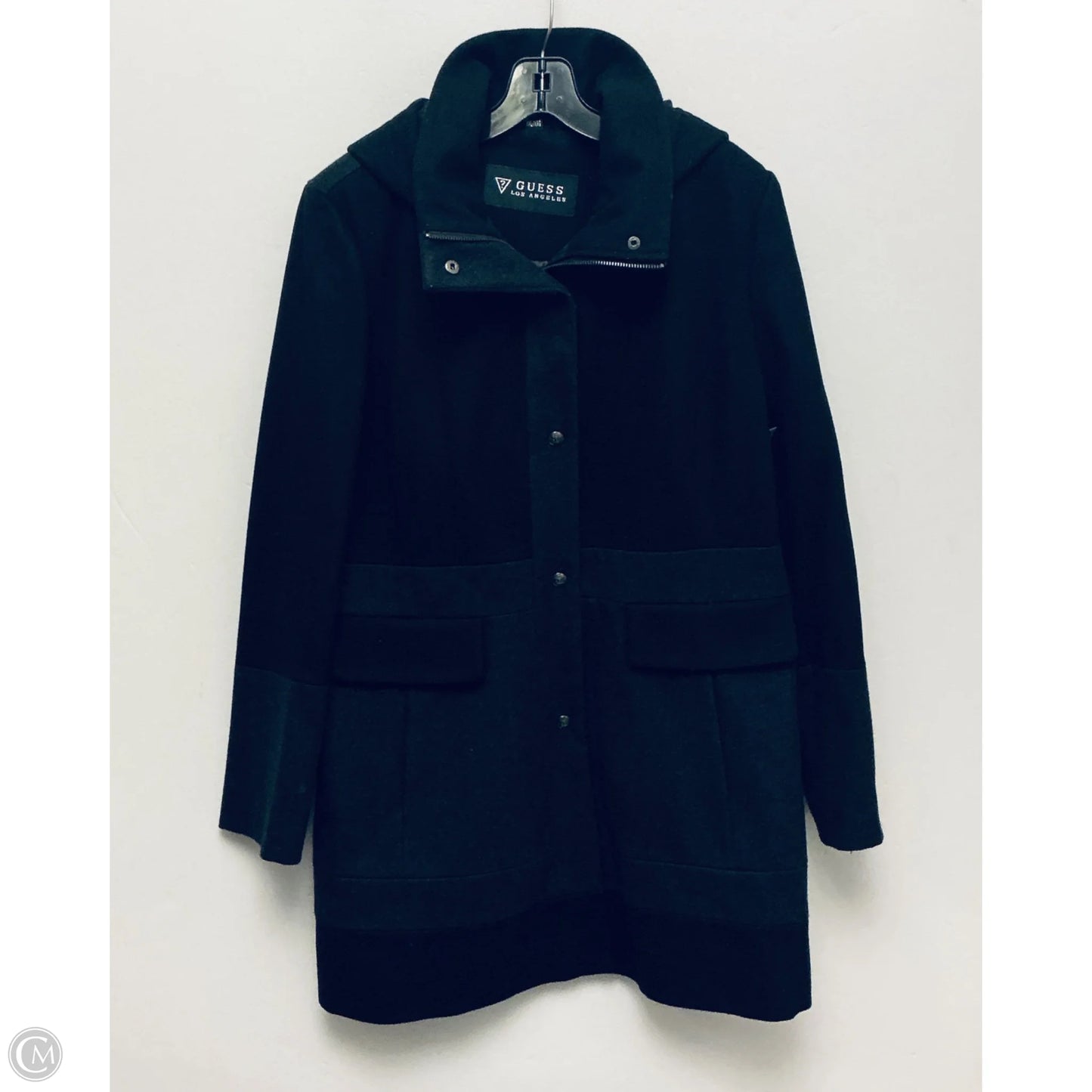 Coat Peacoat By Guess In Black, Size: Xxl