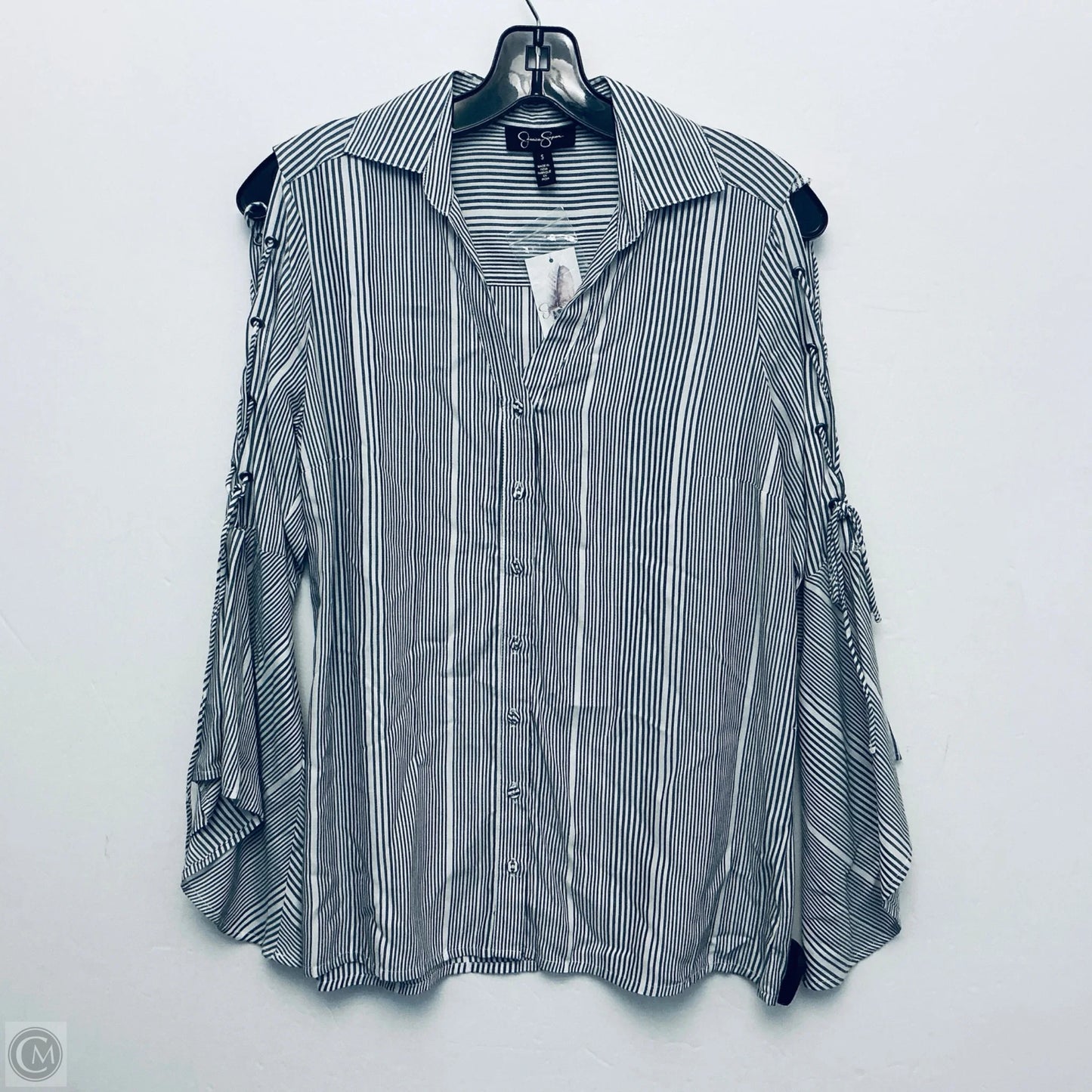 Top Long Sleeve By Jessica Simpson In Striped Pattern, Size: S