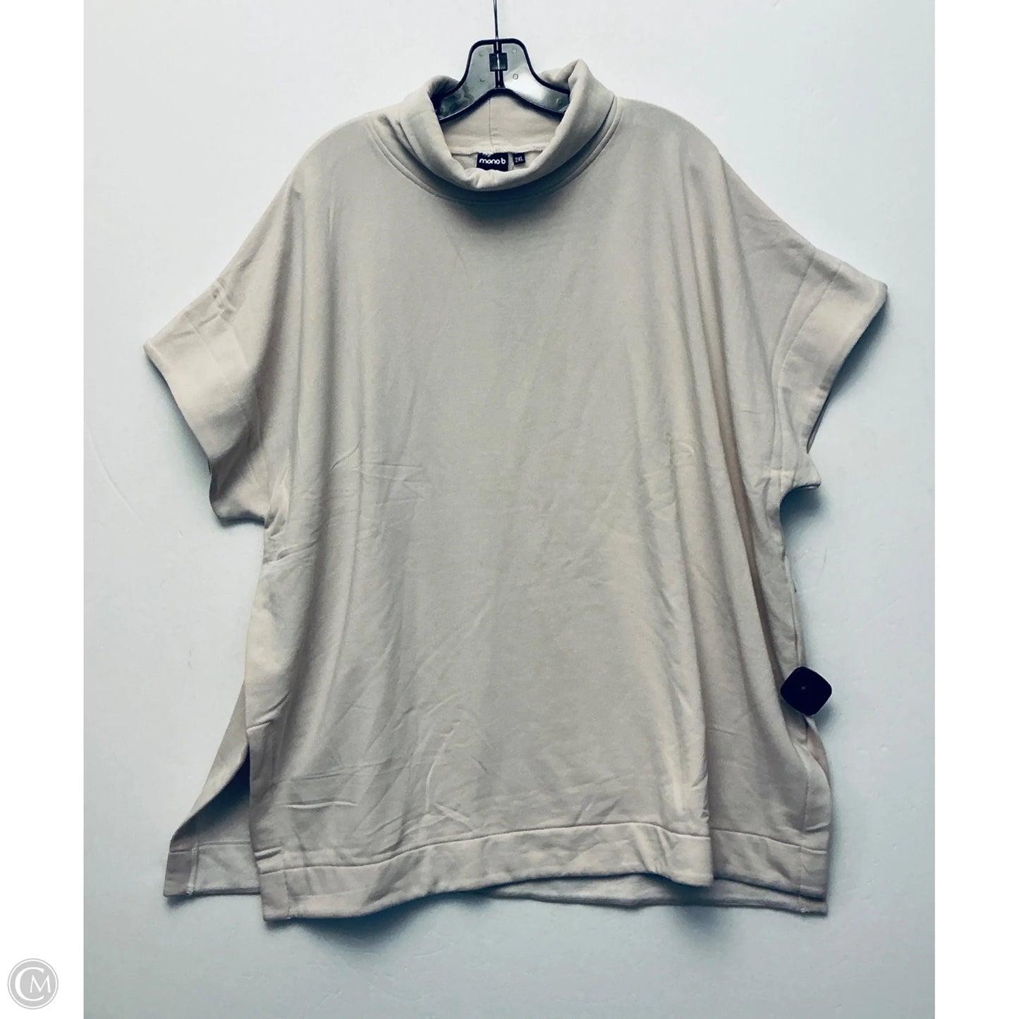 Top Short Sleeve By Mono B In Cream, Size: 2x