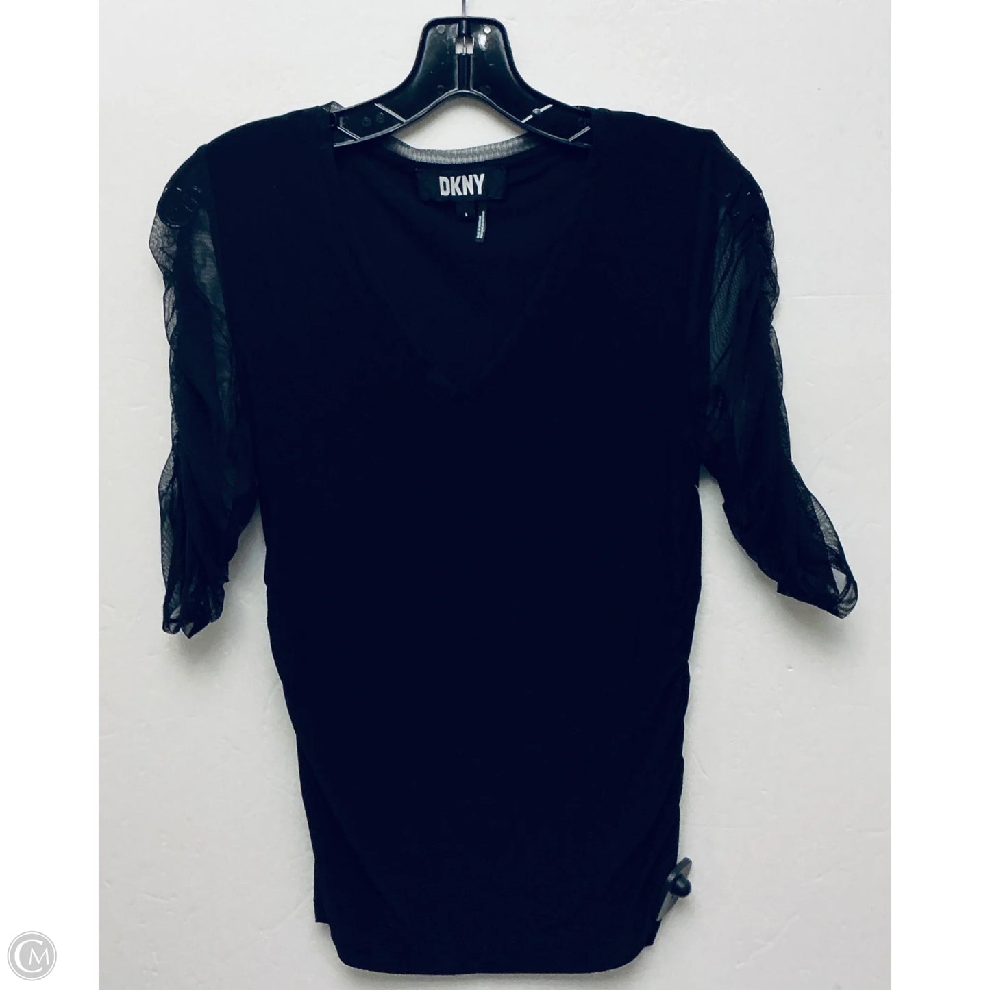 Top Short Sleeve By Dkny In Black, Size: S