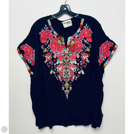 Top Short Sleeve By Savanna Jane In Black, Size: 1x
