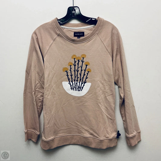 Sweatshirt Crewneck By Clothes Mentor In Tan, Size: Xs