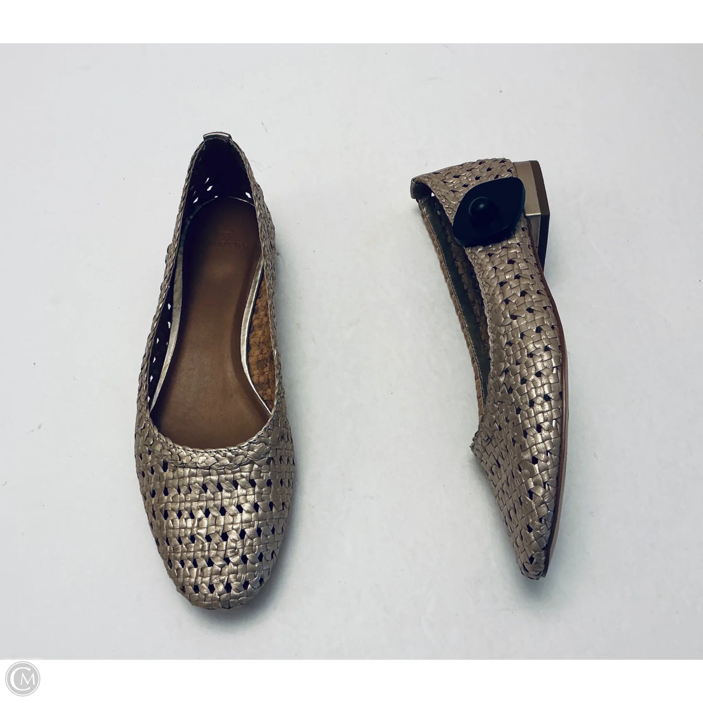 Shoes Flats By H For Halston In Gold, Size: 10