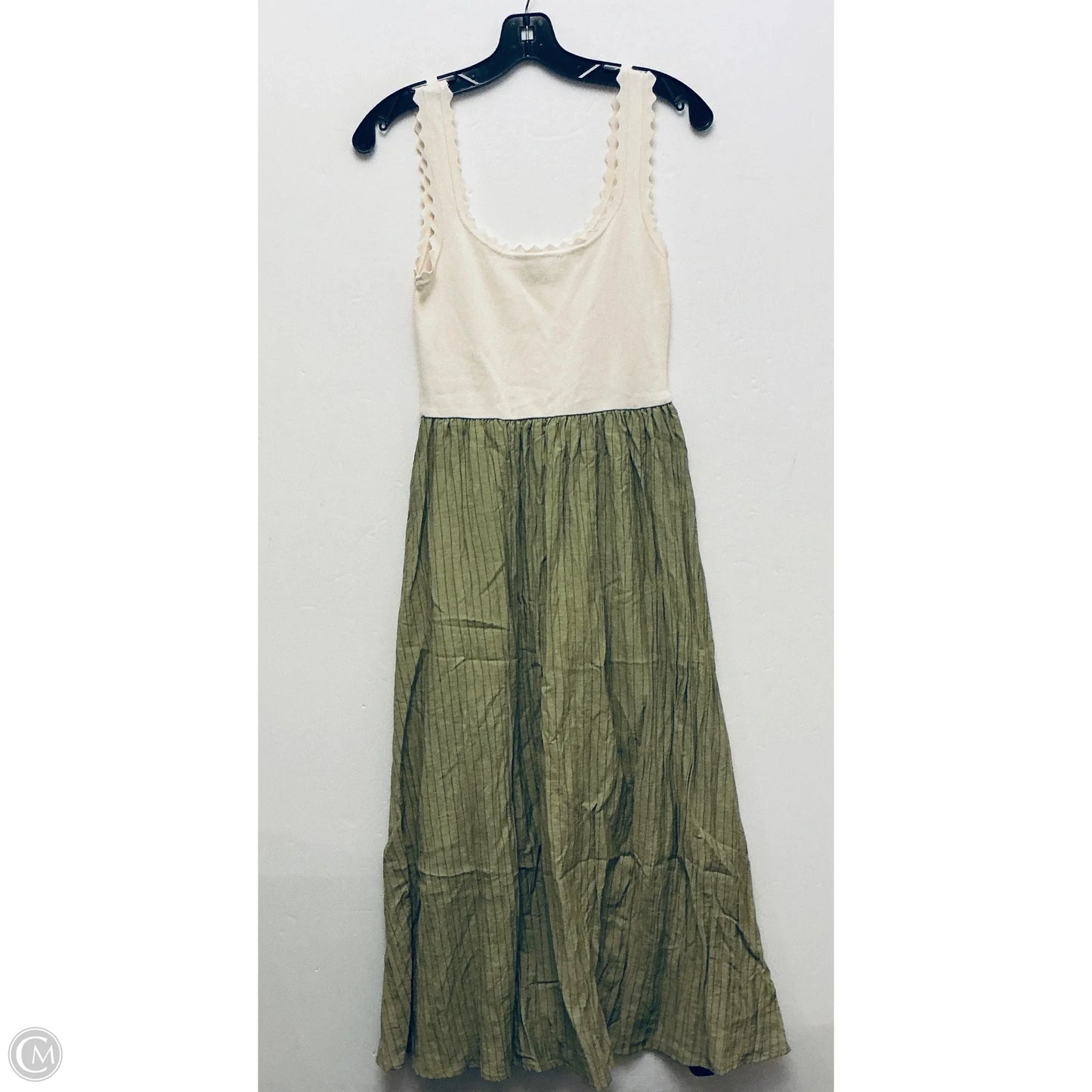 Dress Casual Maxi By Mine In Cream & Green, Size: M