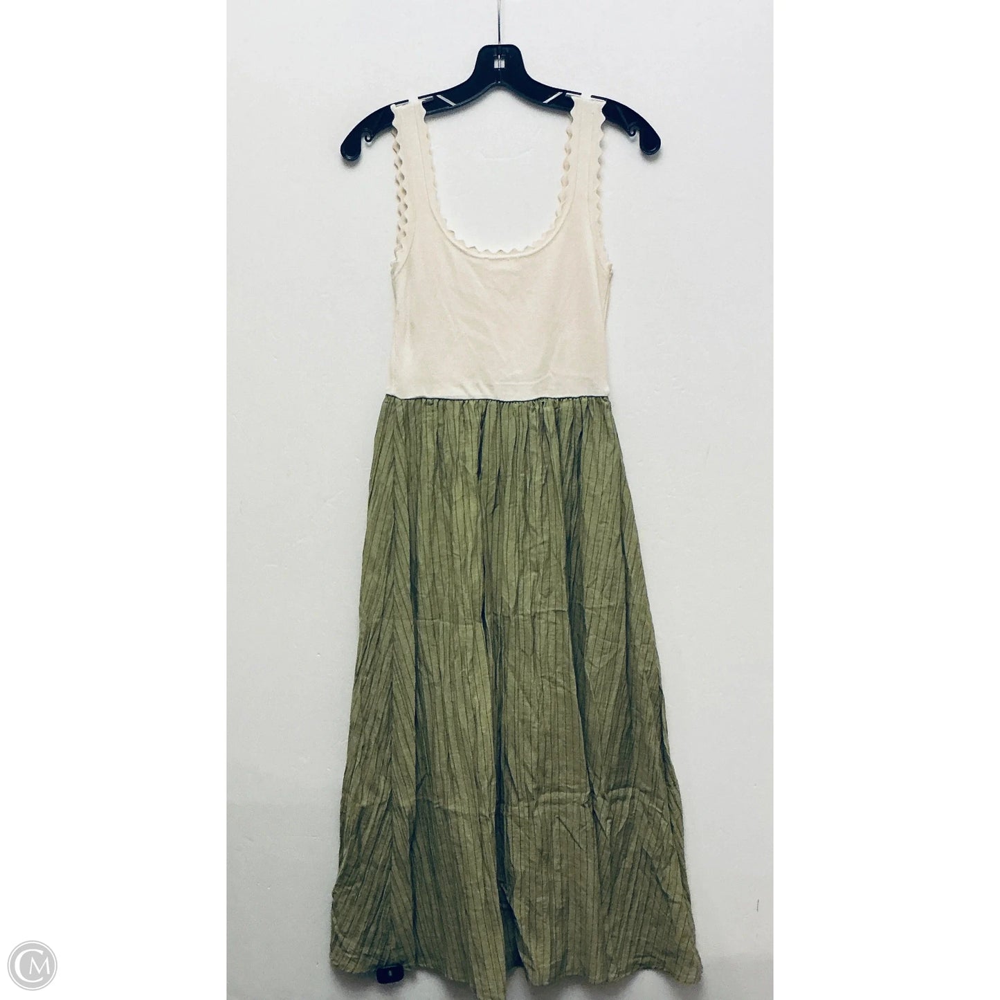 Dress Casual Maxi By Mine In Cream & Green, Size: M