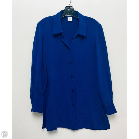 Top Long Sleeve By Josephine Chaus In Blue, Size: L