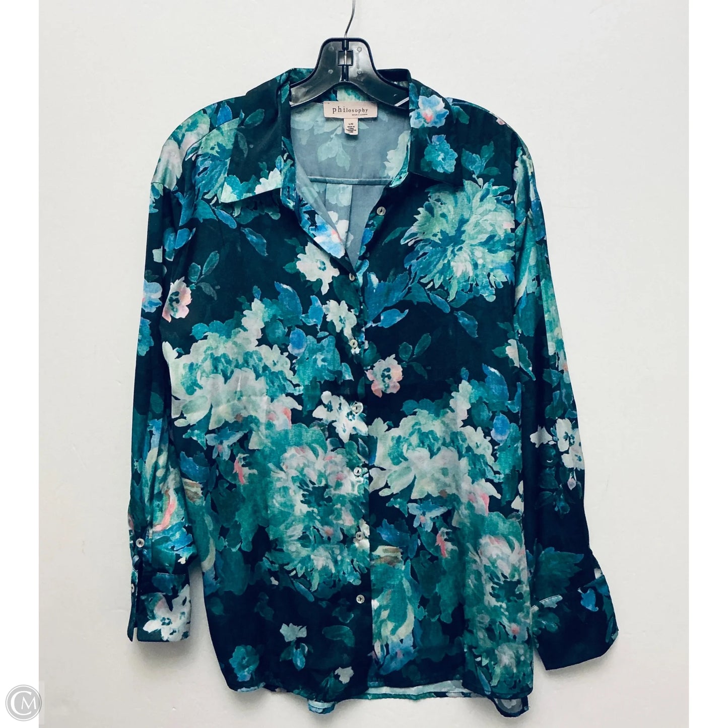 Top Long Sleeve By Philosophy In Green, Size: L