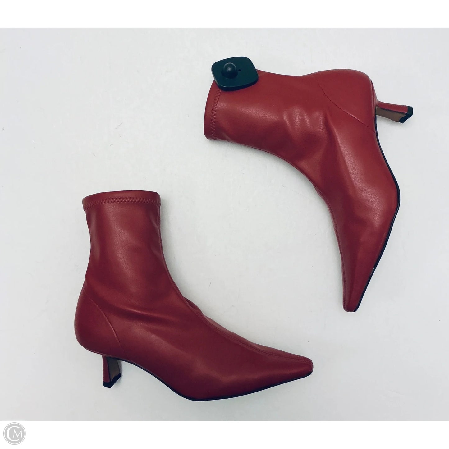 Boots Ankle Heels By Clothes Mentor In Red, Size: 6.5