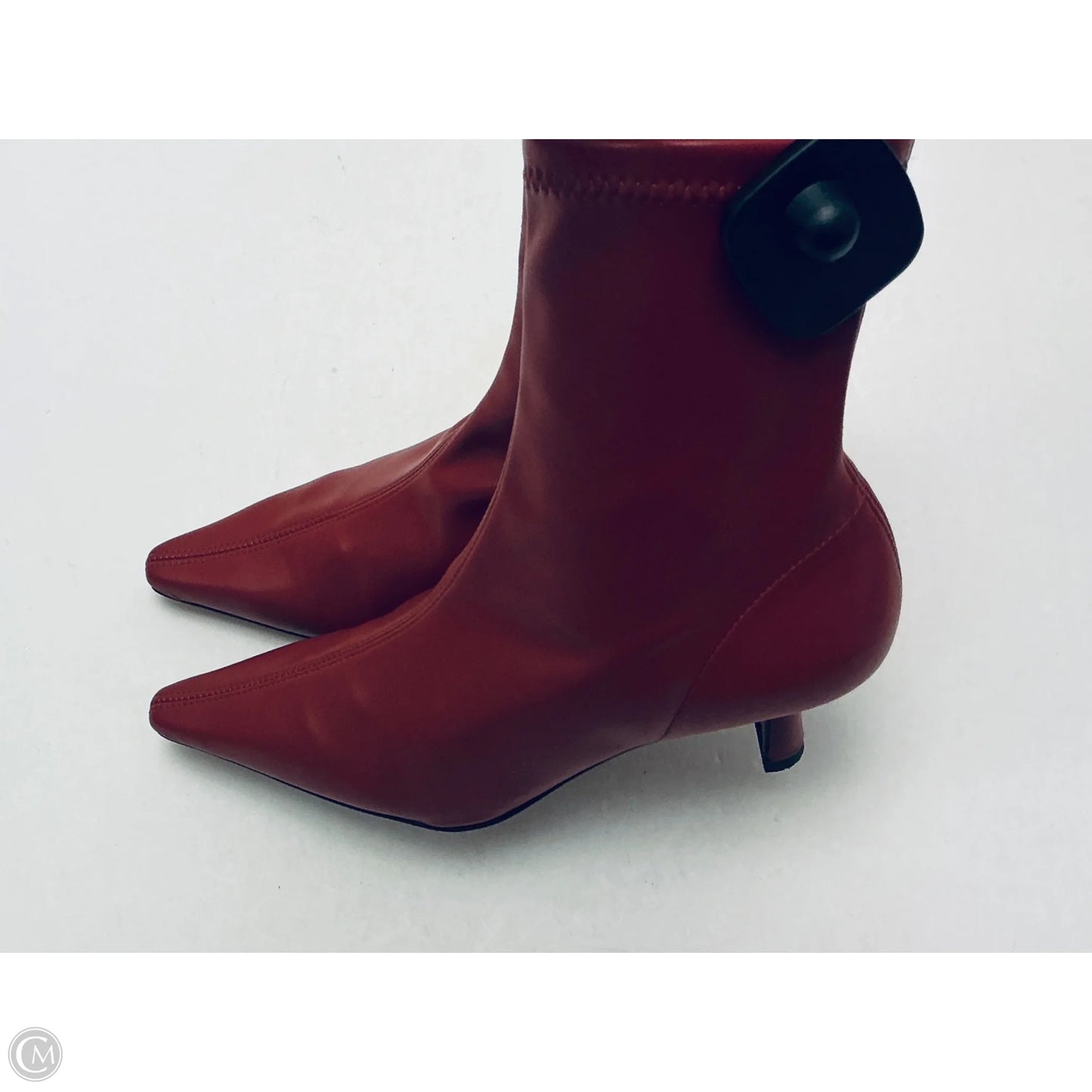 Boots Ankle Heels By Clothes Mentor In Red, Size: 6.5