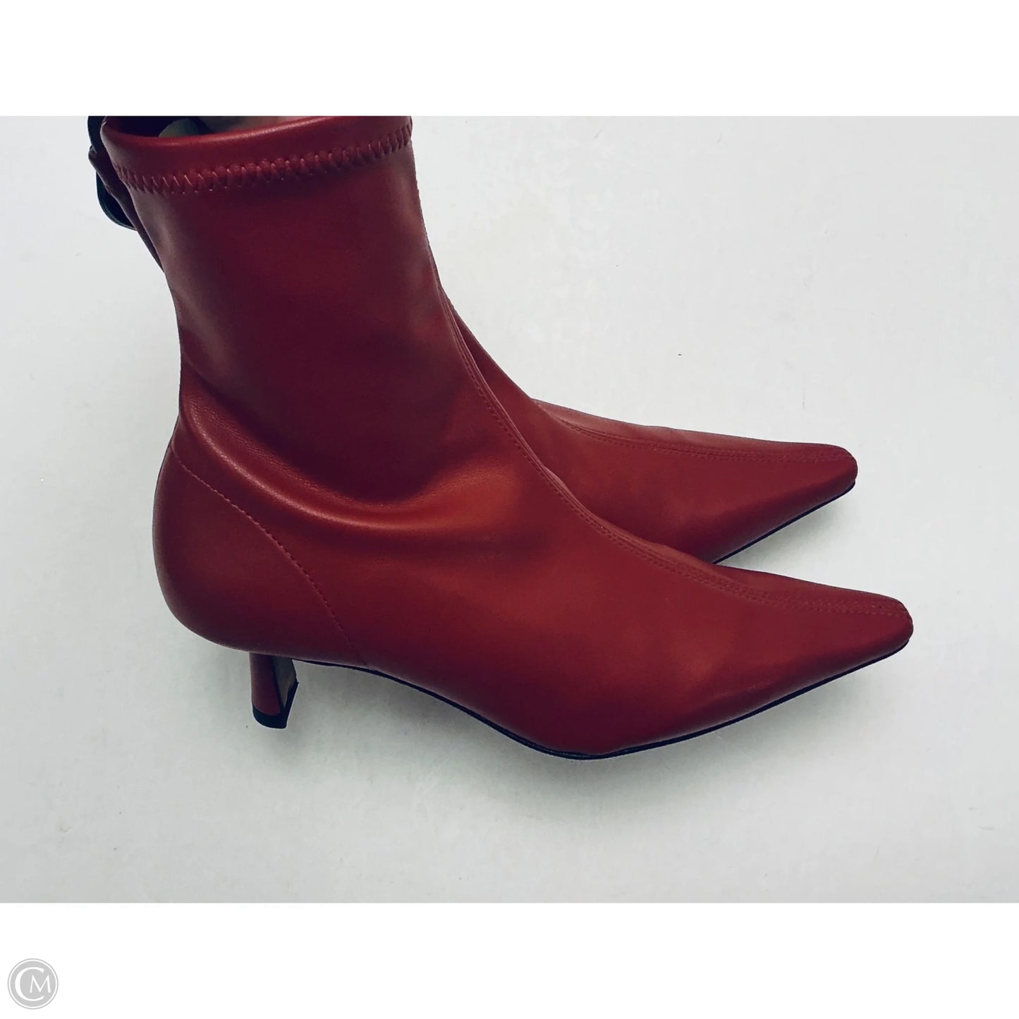 Boots Ankle Heels By Clothes Mentor In Red, Size: 6.5