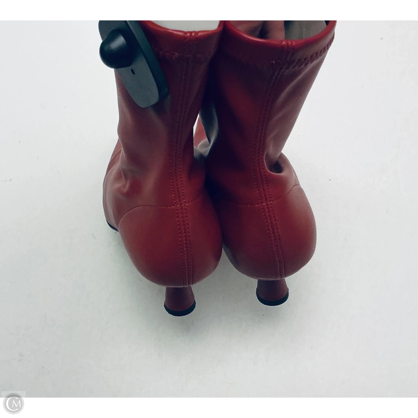 Boots Ankle Heels By Clothes Mentor In Red, Size: 6.5