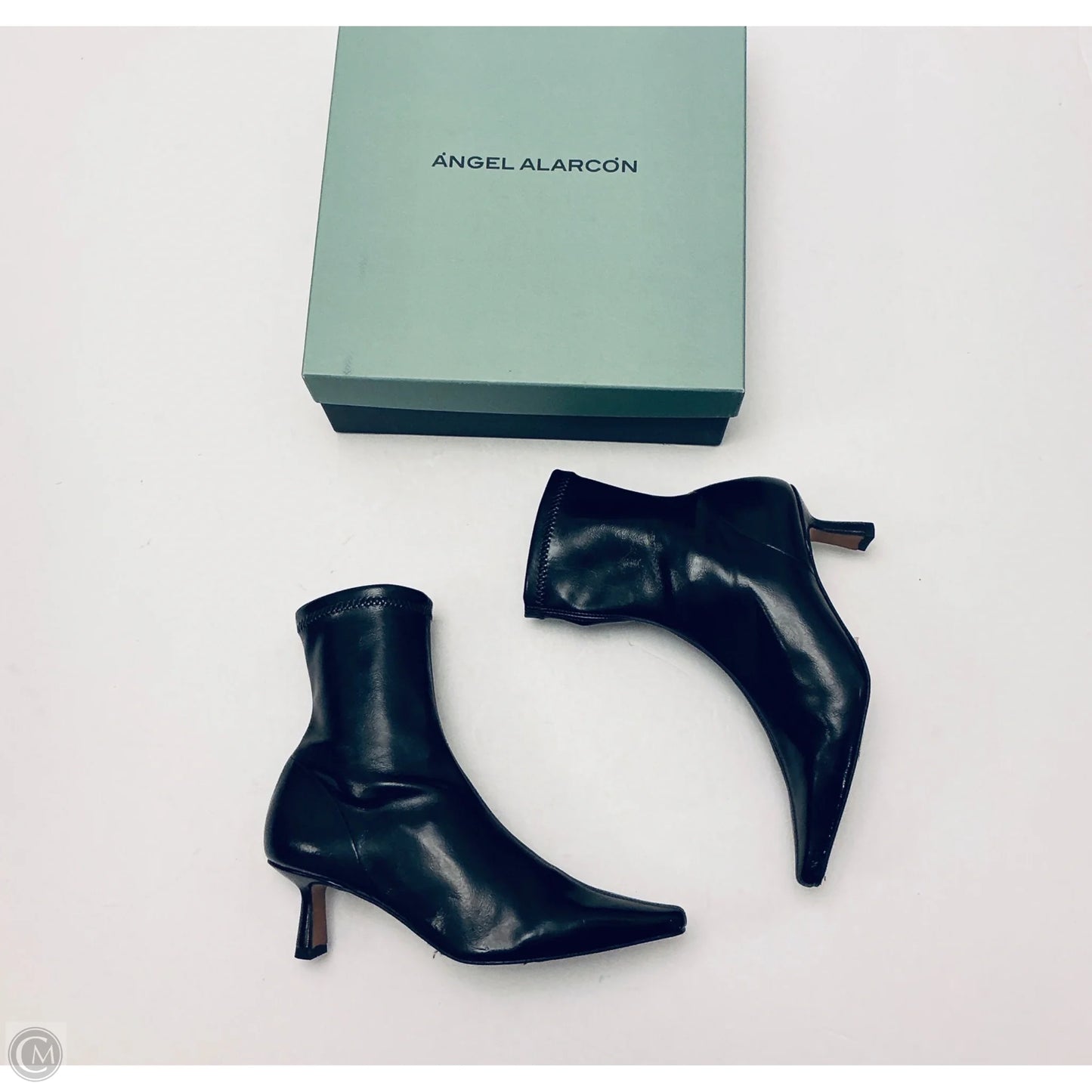 Boots Ankle Heels By Clothes Mentor In Black, Size: 6.5