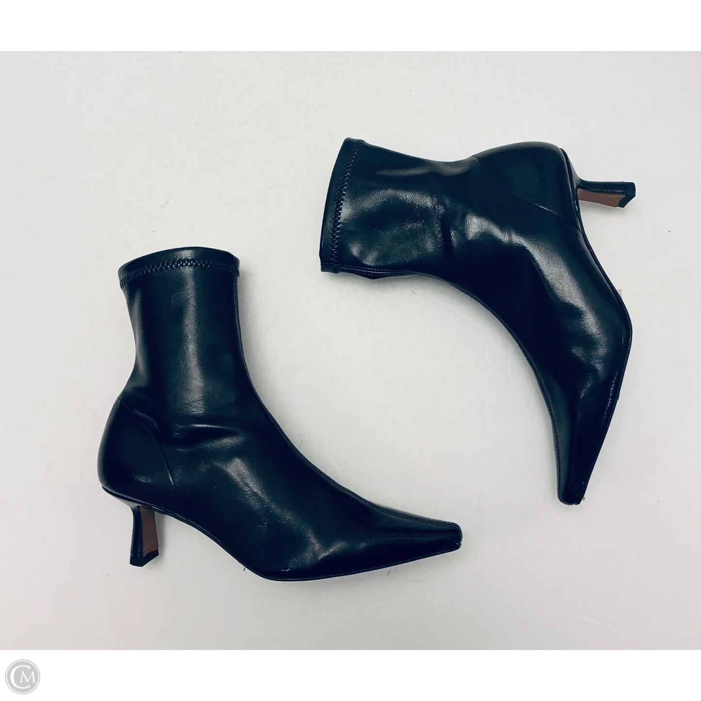 Boots Ankle Heels By Clothes Mentor In Black, Size: 6.5