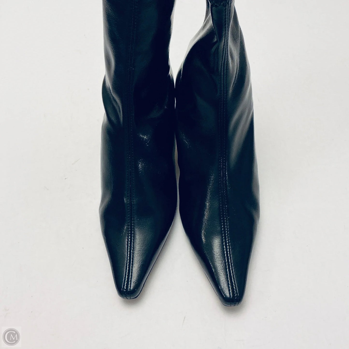 Boots Ankle Heels By Clothes Mentor In Black, Size: 6.5