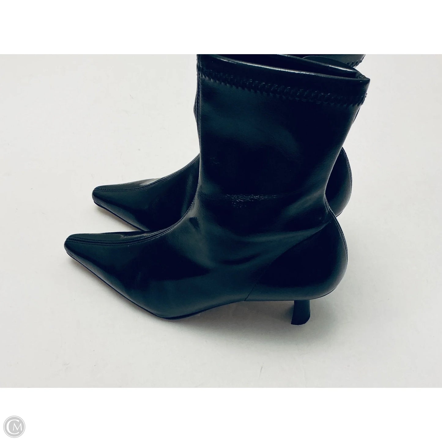 Boots Ankle Heels By Clothes Mentor In Black, Size: 6.5