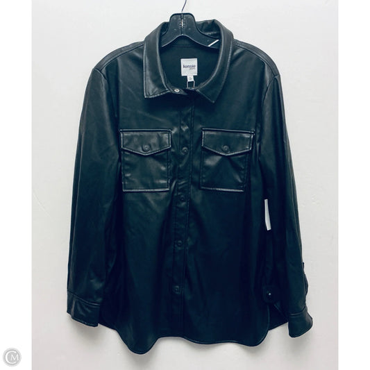 Jacket Shirt By Kensie In Black, Size: L