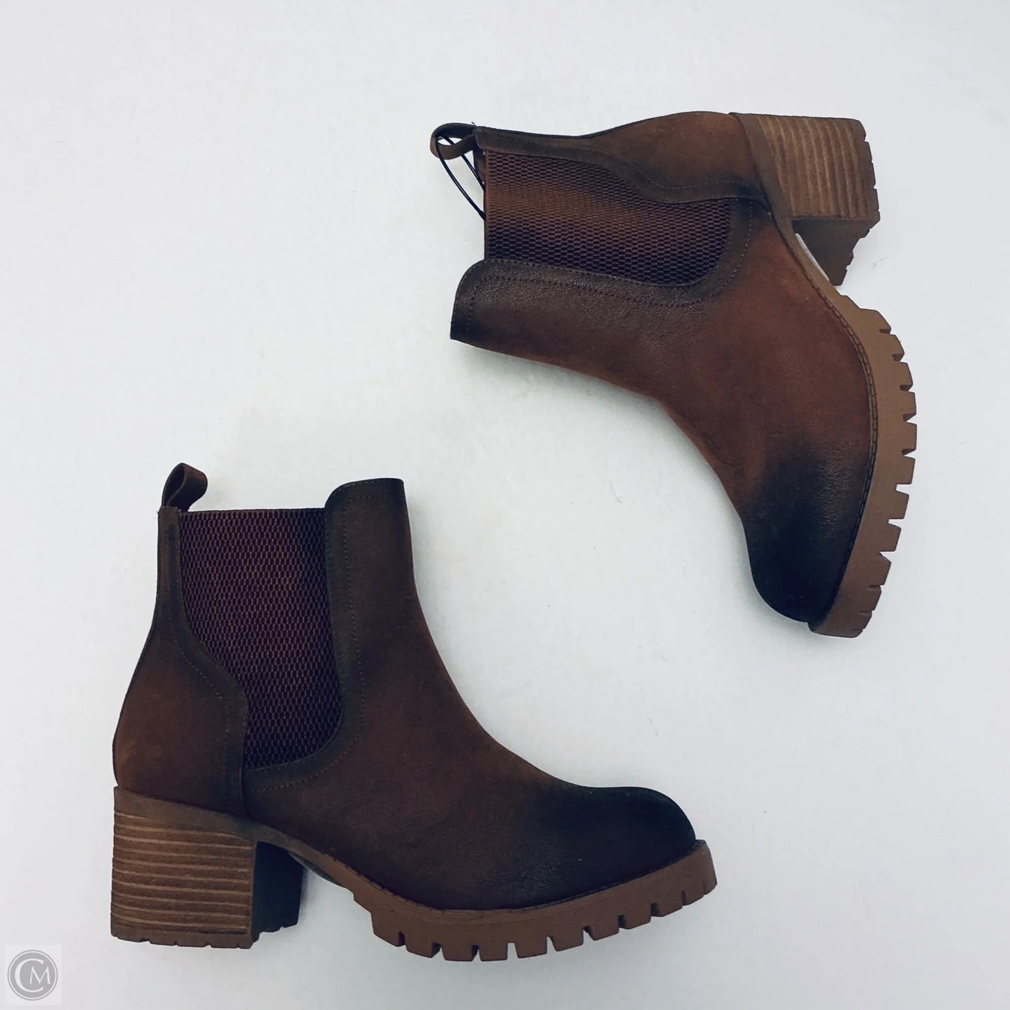 Boots Ankle Heels By Mia In Brown, Size: 10