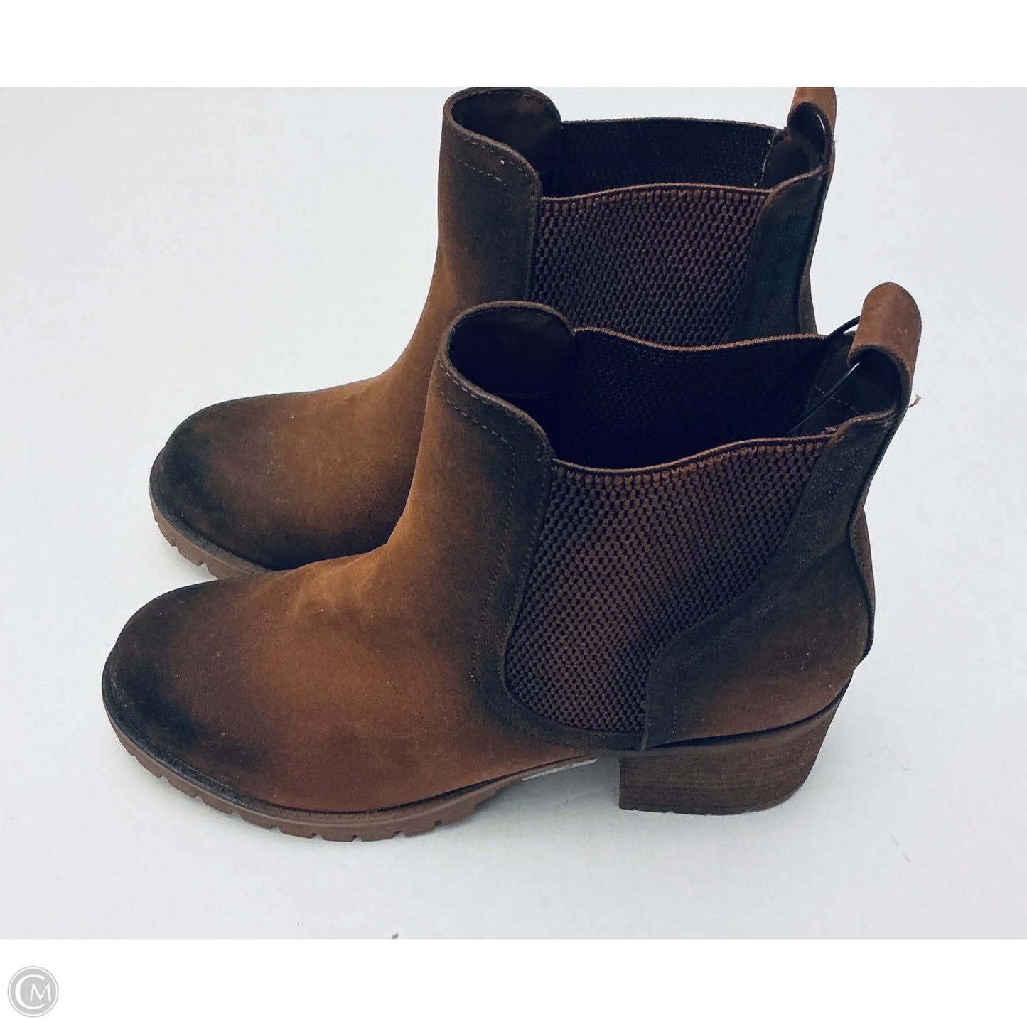 Boots Ankle Heels By Mia In Brown, Size: 10