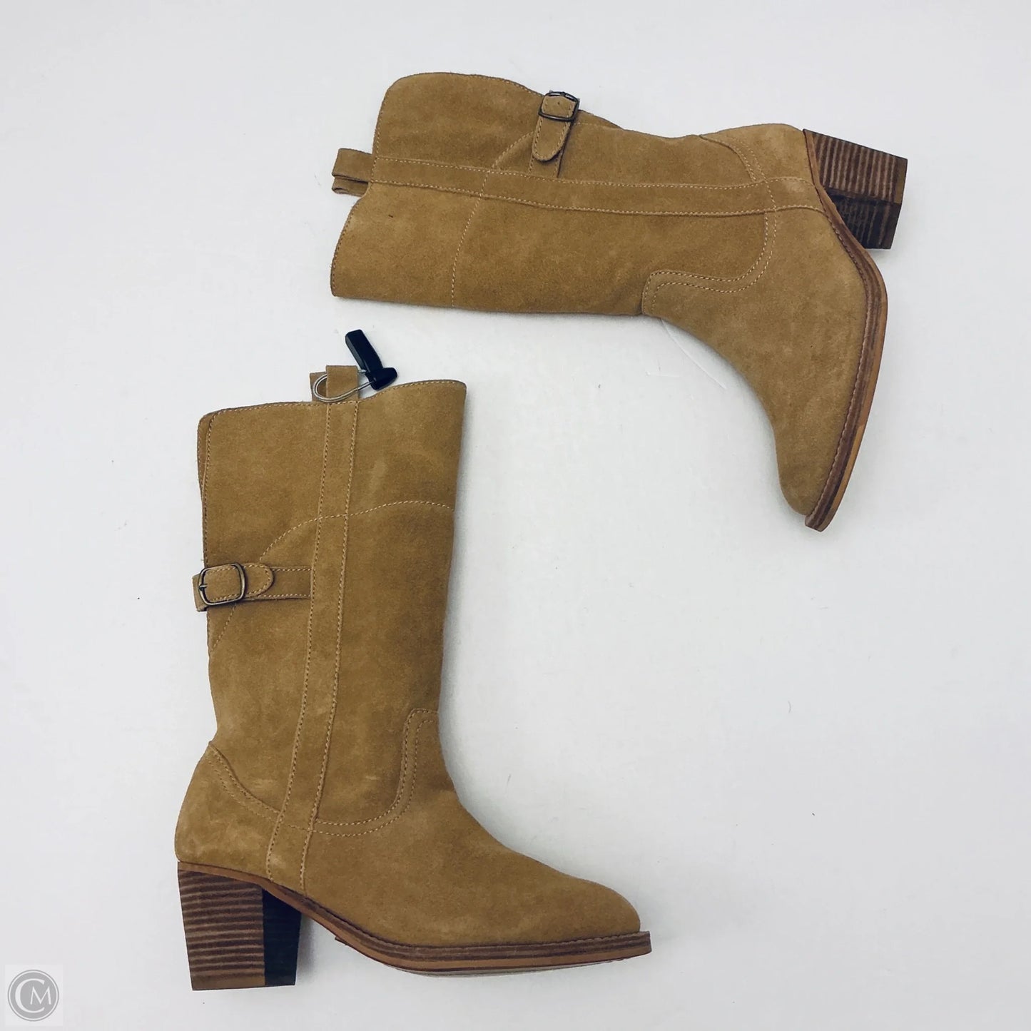 Boots Mid-calf Heels By Clothes Mentor In Tan, Size: 9