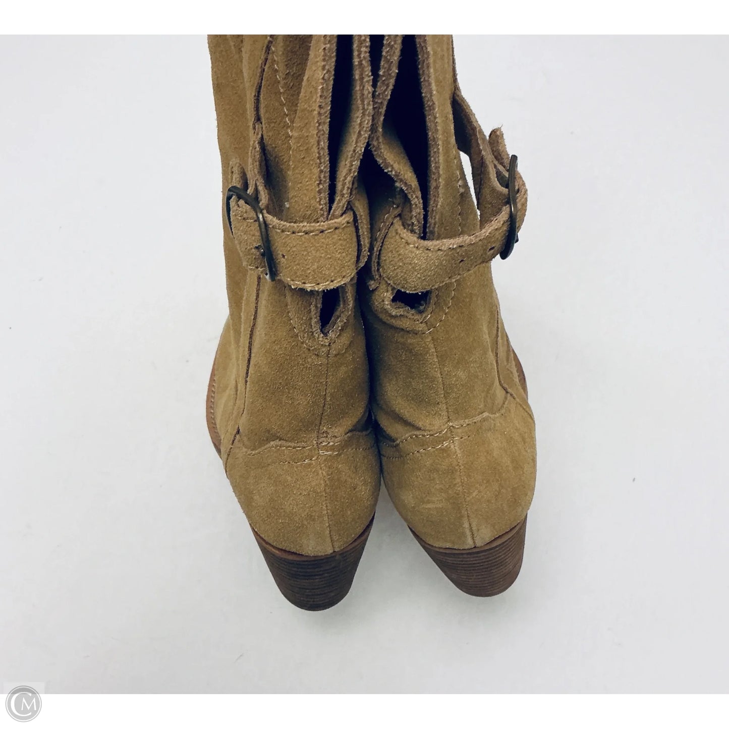 Boots Mid-calf Heels By Clothes Mentor In Tan, Size: 9