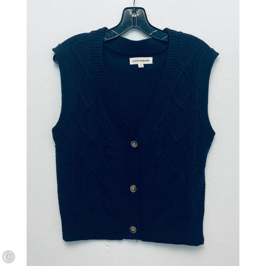 Vest Sweater By Lucky Brand In Navy, Size: S