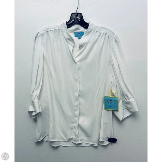 Top Short Sleeve By Cece In White, Size: L