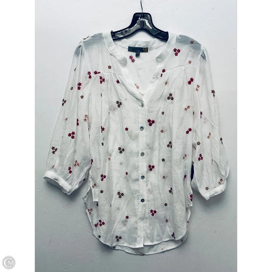 Top Long Sleeve By Figuero & Flower In White, Size: S