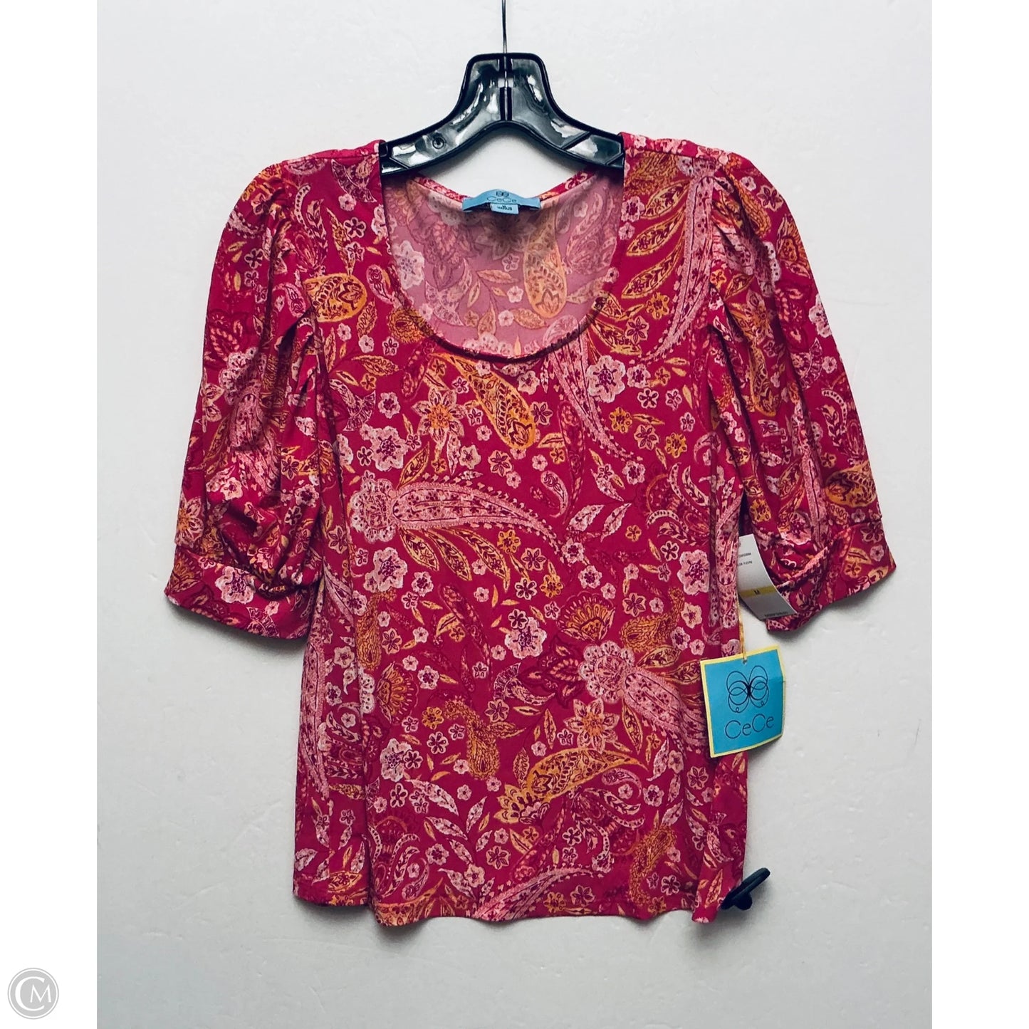 Top Short Sleeve By Cece In Pink, Size: M