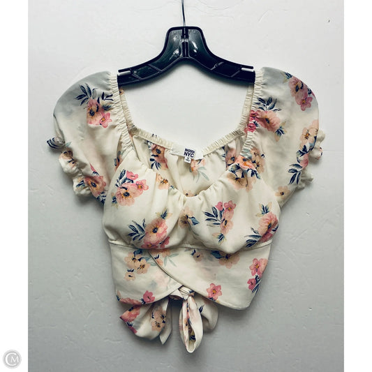 Top Short Sleeve By Madden Nyc In Cream, Size: S