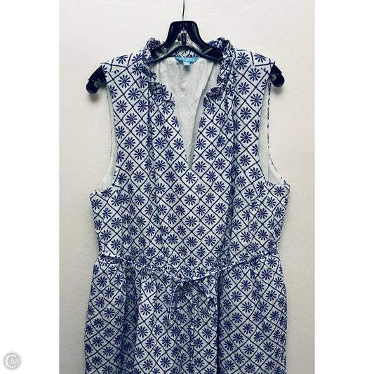 Dress Casual Short By Draper James In Blue & White, Size: 2x