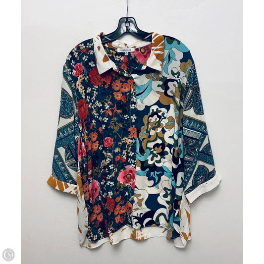 Top Long Sleeve By Rose And Olive In Floral Print, Size: 3x