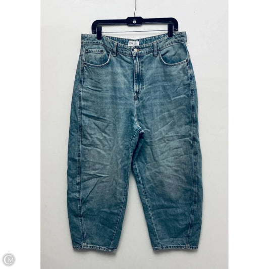 Jeans Boyfriend By Zara In Blue Denim, Size: 12