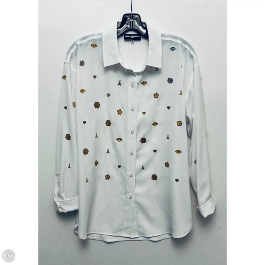 Top Long Sleeve Designer By Karl Lagerfeld In White, Size: S