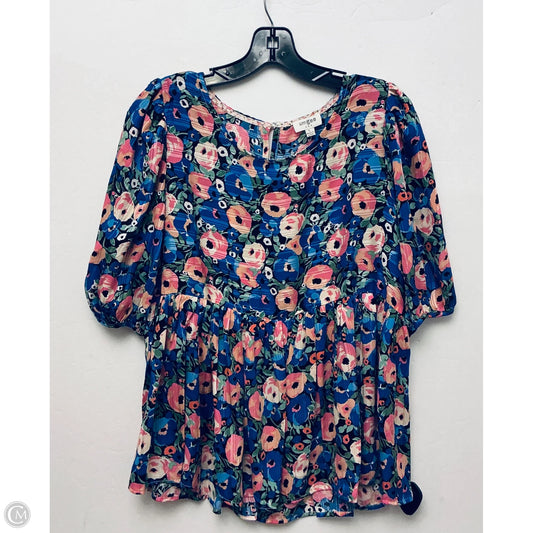 Top Short Sleeve By Umgee In Blue, Size: L