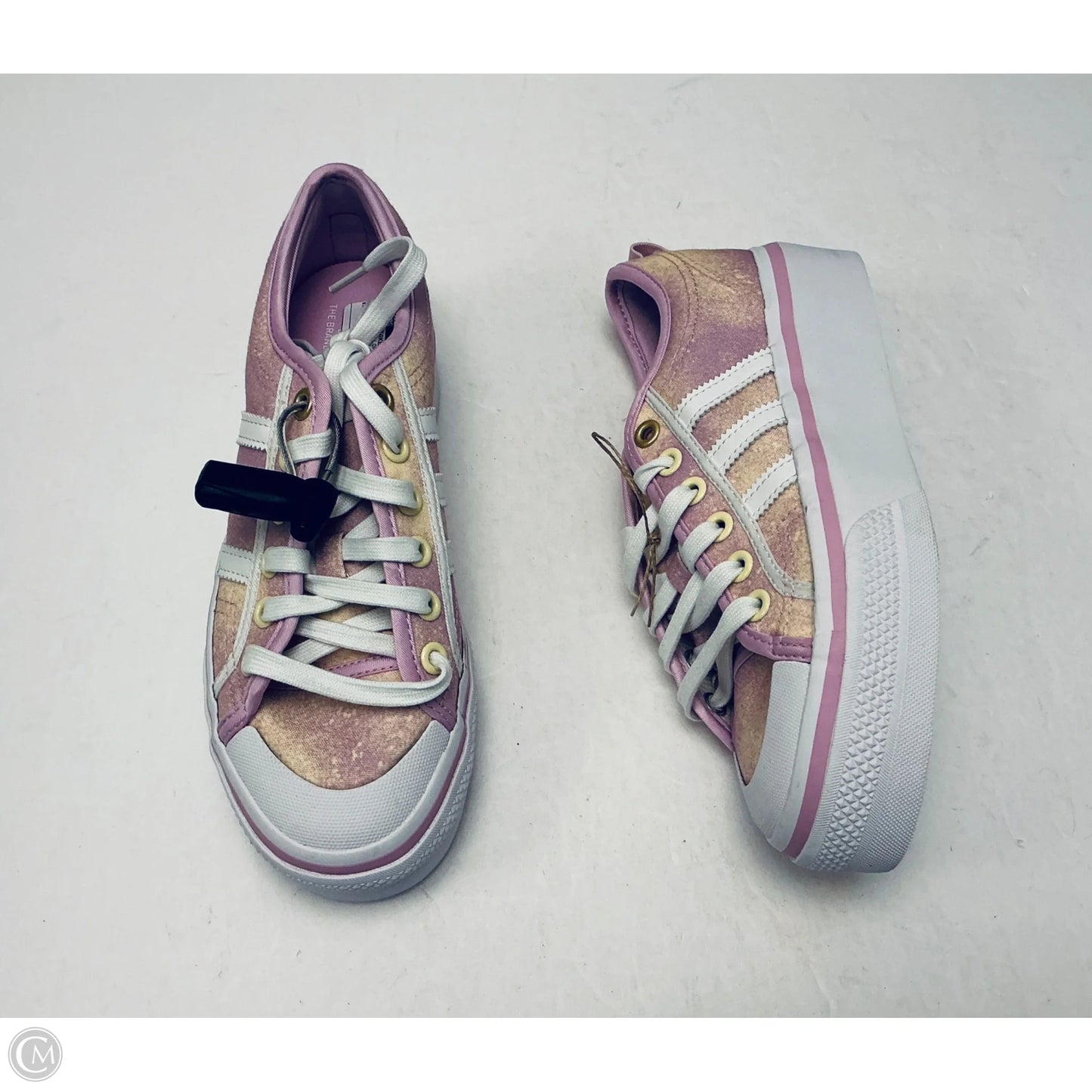 Shoes Sneakers By Adidas In Purple & Yellow, Size: 6