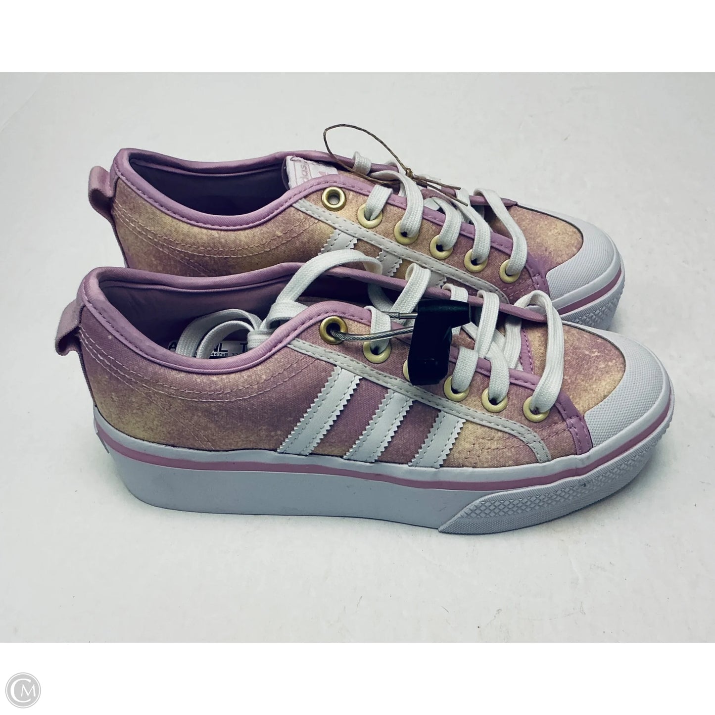 Shoes Sneakers By Adidas In Purple & Yellow, Size: 6