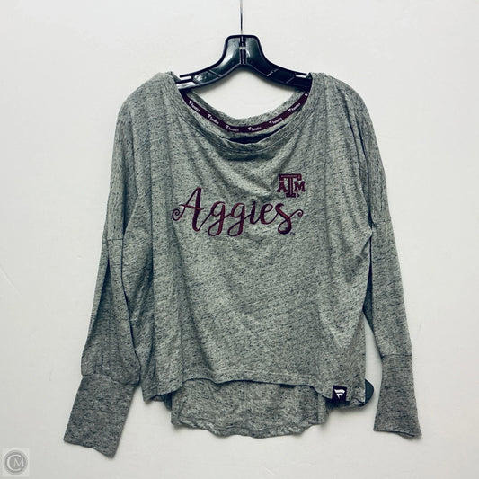 Top Long Sleeve By Fanatics In Grey, Size: L