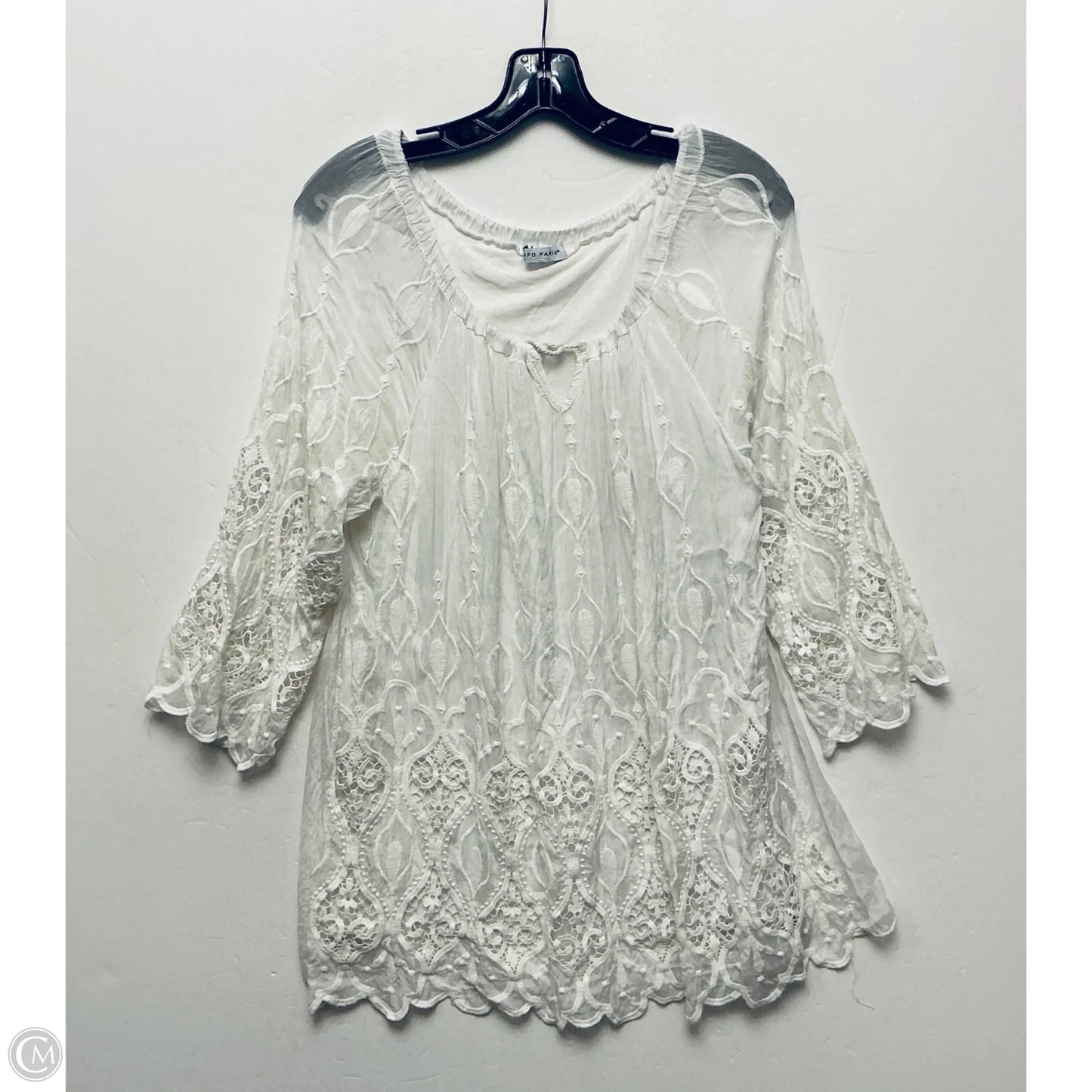 Top Long Sleeve By Tempo Paris In White, Size: L