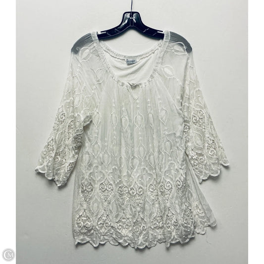 Top Long Sleeve By Tempo Paris In White, Size: L