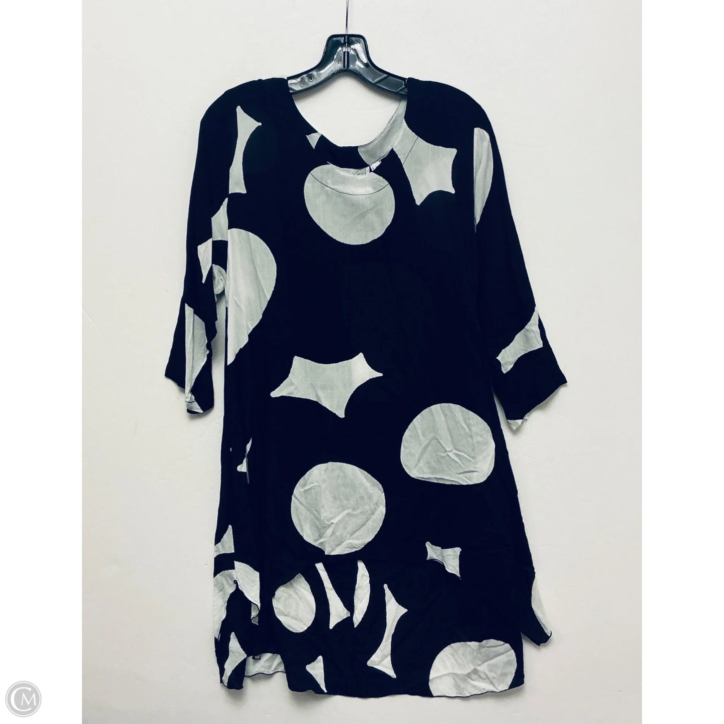 Tunic Long Sleeve By Cmc In Black & White, Size: M