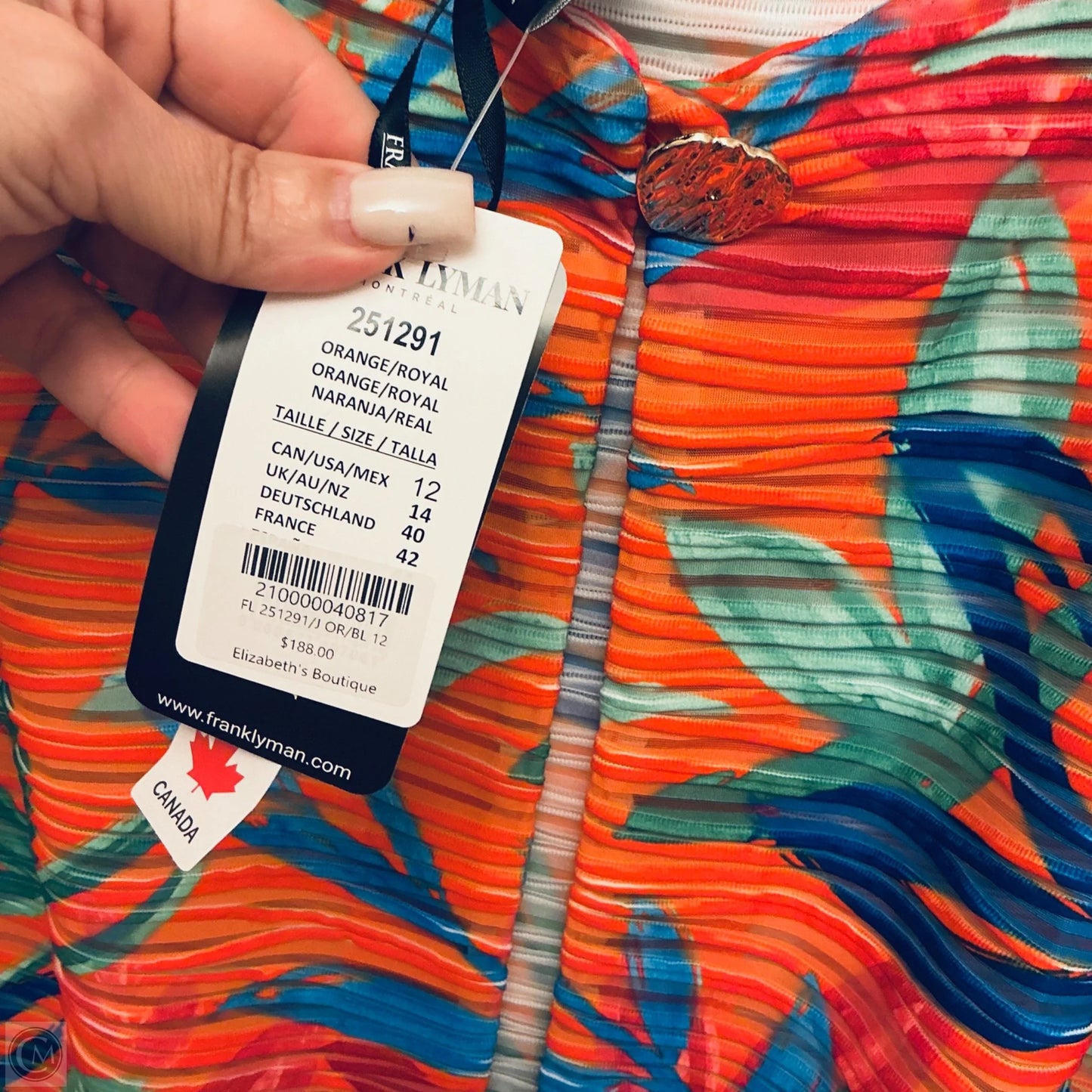 Blazer By Frank Lyman In Orange, Size: L