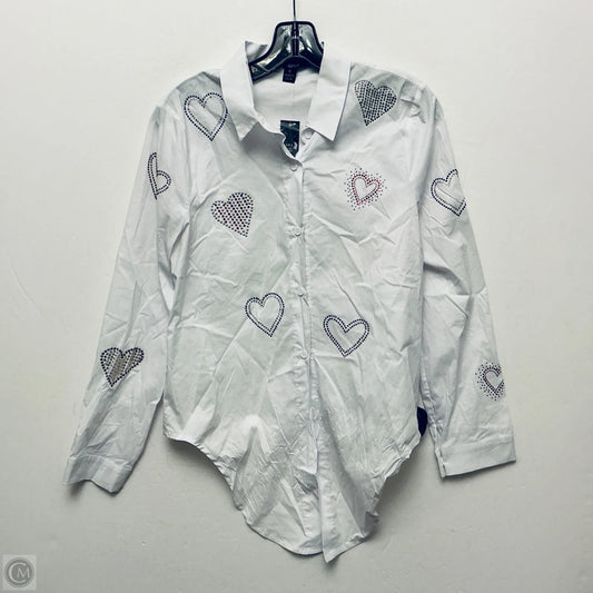 Top Long Sleeve By Cmb In White, Size: S