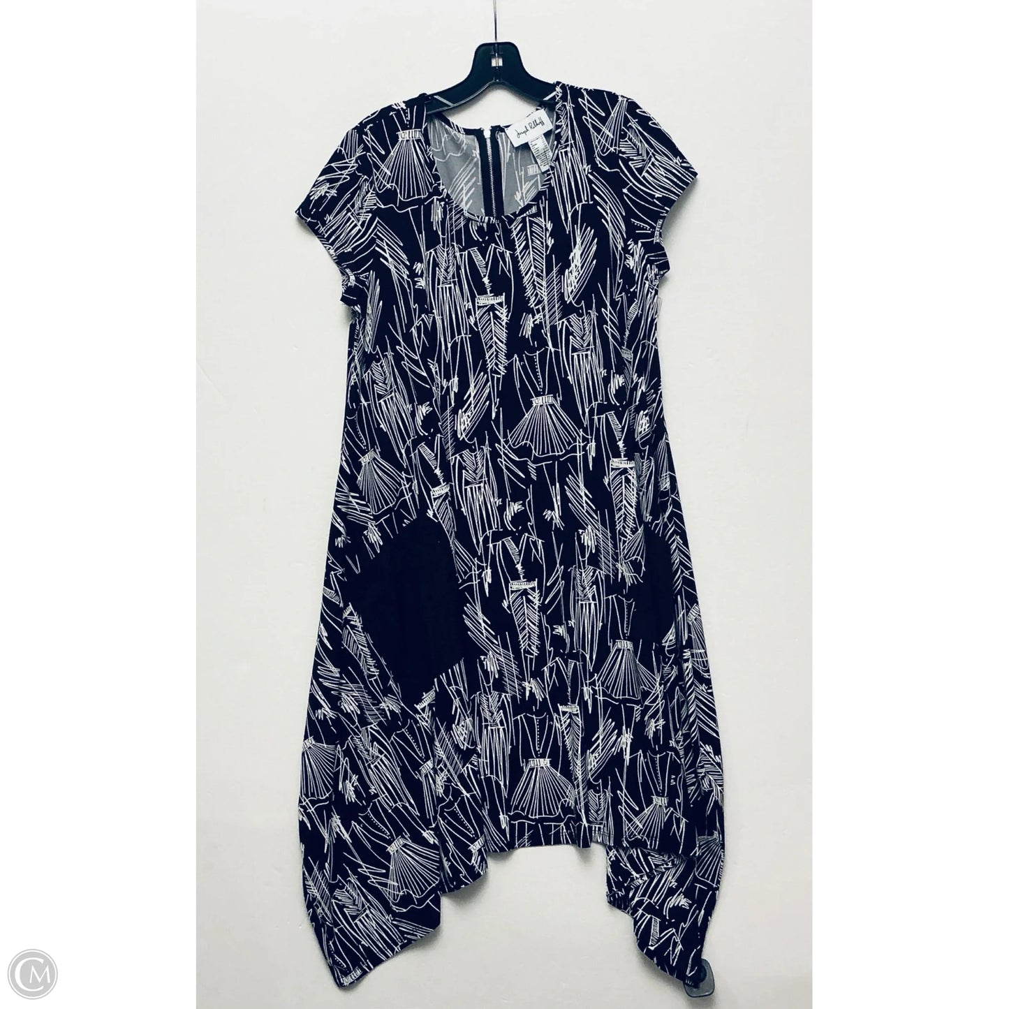 Dress Casual Midi By Joseph Ribkoff In Black & White, Size: L