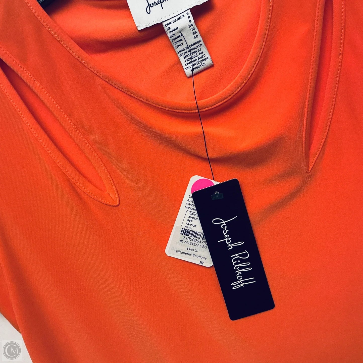 Top Short Sleeve By Joseph Ribkoff In Orange, Size: S