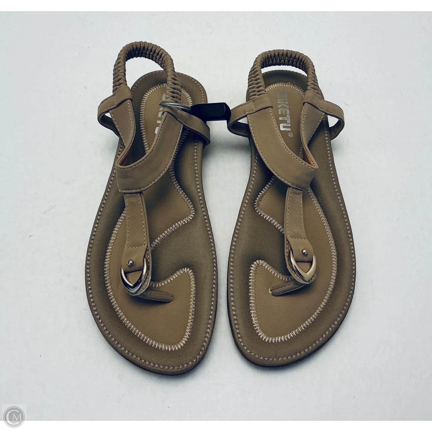 Sandals Flats By Clothes Mentor In Tan, Size: 8.5