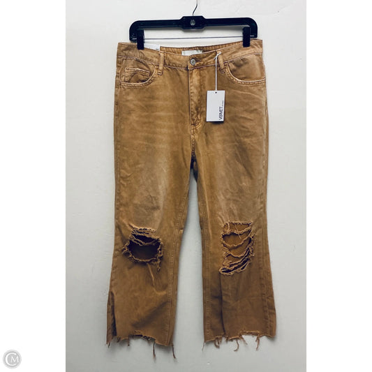 Jeans Flared By Vervet In Tan Denim, Size: 10