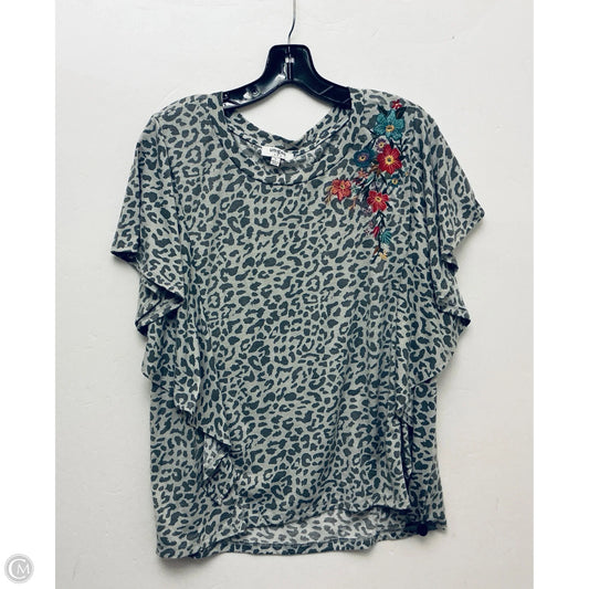 Top Short Sleeve By Umgee In Grey, Size: L