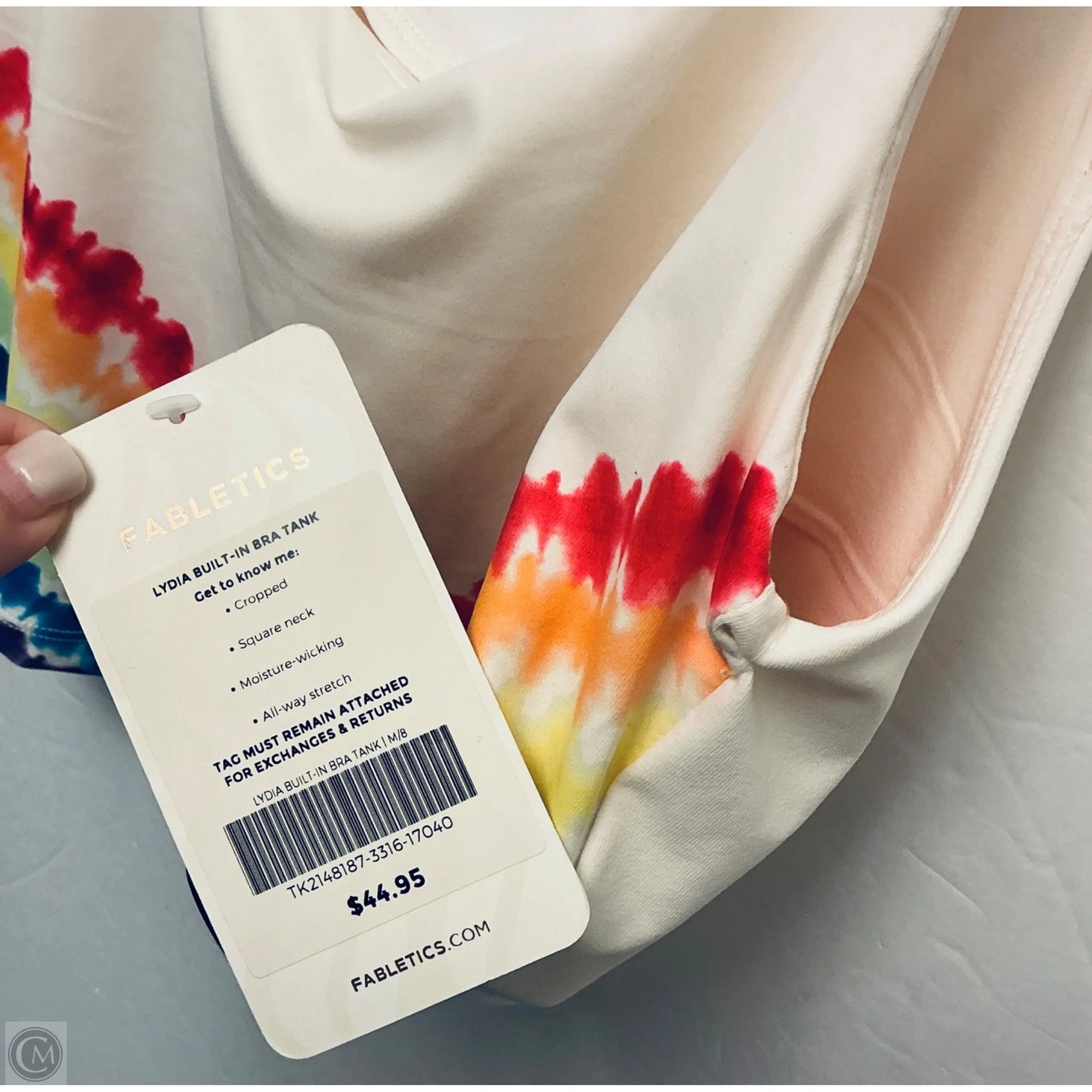 Athletic Bra By Fabletics In Tie Dye Print, Size: M